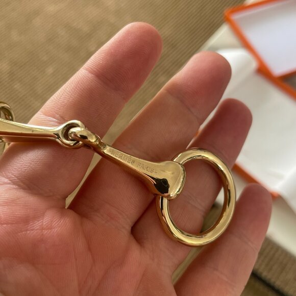 Hermes Horsebit Gold Scarf Ring - Picture 4 of 7